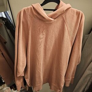 Aerie Oversized Sweatshirt Hoodie Salmon/Orange Medium